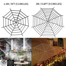 Halloween spider web decor black 4.9 ft round
