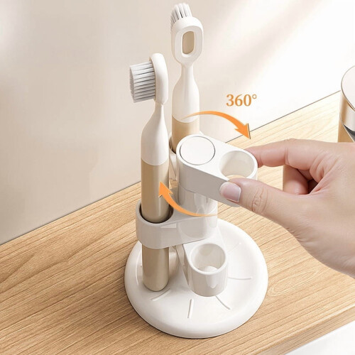 Drehbarer Zahnbürstenhalter für Badezimmer/Schreibtisch, 1 oder 2 Stück 2
