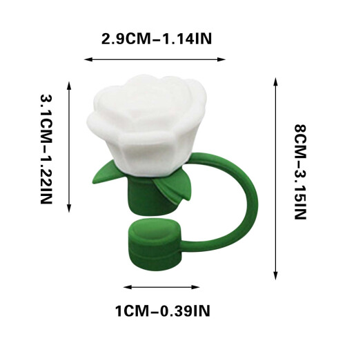 Rose-Shaped Straw Stopper for 10mm Straws 2