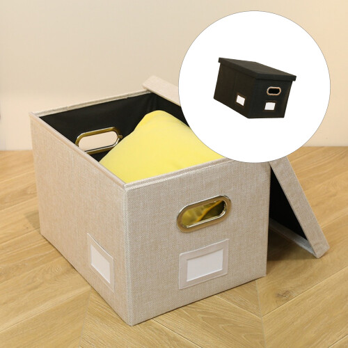 Foldable Fabric File Storage Box With Handle For Offices Home-3 2