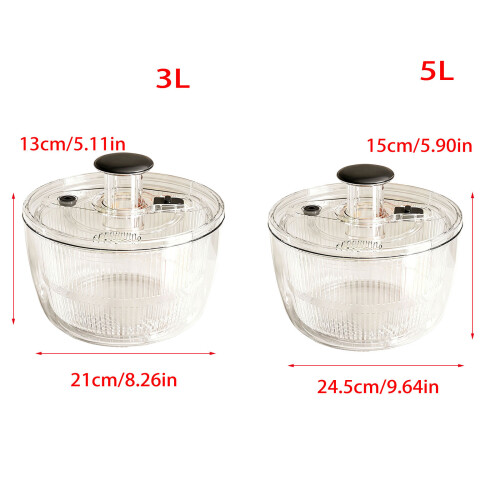 Fast Speed Salad Dryer Draining Basket with Smooth Rotation-3L 1