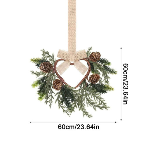 Mini guirlanda de Natal de 15 cm com pinhas e frutos silvestres 2