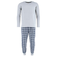 Ten West Apparel Men's Plaid Jogger and Crew Long Sleeve Pyjama Set