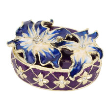Kleine Schmuckbox Blue Orchid aus Zinklegierung