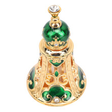 Vintage Emaille-Parfümflasche Zink Gold/Grün