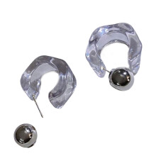 Elegante geometrische Acrylohrringe, perfekt für-transparent