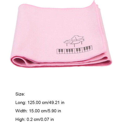 Housse de clavier de piano en polyester, 15 x 125 cm, rose, absorbante. 1