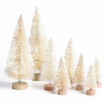 Sapins de Noël artificiels miniatures Visland avec base en bois (8 pièces)