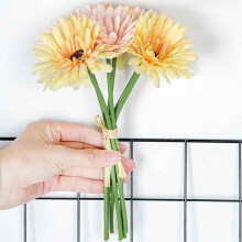 Bouquet artificiel de marguerites et de gerberas en soie pour mariage et