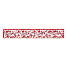 Tischläufer aus roter Spitze mit Weihnachtsstern zum Valentinstag