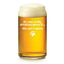 Verre à bière de 47 cl (16 oz) avec motif chat