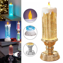 Veilleuse de Noël en cristal avec bougie LED décorative