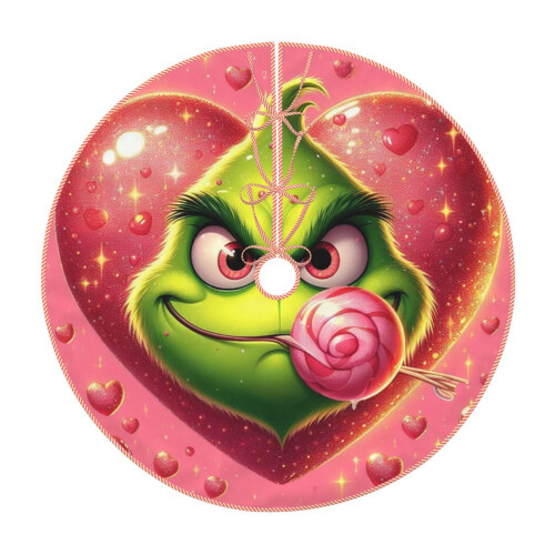 Saia de árvore de Natal Grinch, decoração natalina macia de 91 cm (36 polegadas)