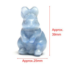 Statuetta di coniglio in cristallo di avventurina blu, 3,8 cm (1 pezzo)