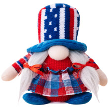 Patriotisk oplyst gnomedukke boligindretning 1 stk.
