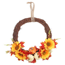 Ghirlanda autunnale con ortensie, zucche e bacche (1 confezione)