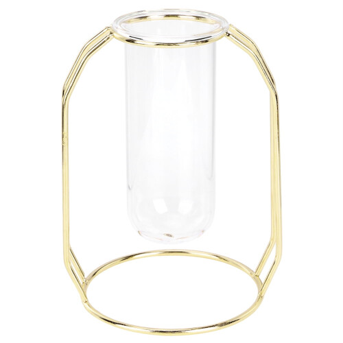 Hydroponisk glassvase i gullfarget interiør, 1 stk.
