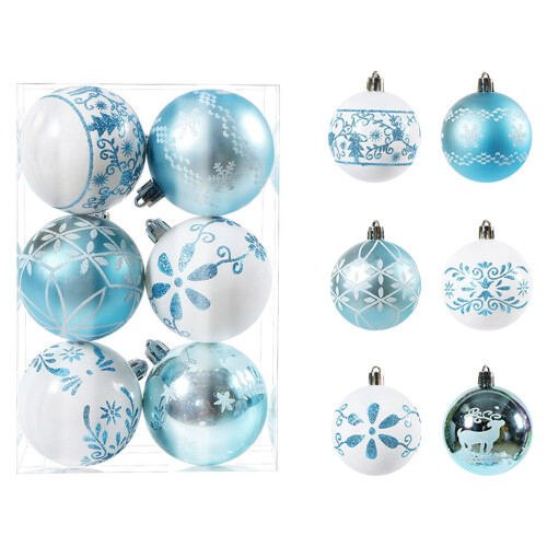 Ensemble de 6 décorations de sapin de Noël incassables de 6 cm