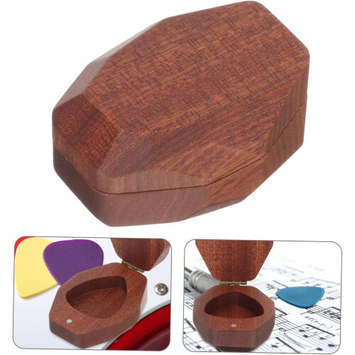 Scatola in legno per plettri per chitarra acustica e ukulele. 2