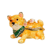 Enamel Shiba Inu Collectible Box For Jewelry Rings And Earrings
