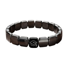 Handmade 2026 Graduation Themed Stretch Beaded Wristband-Black