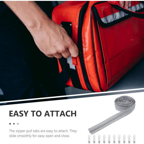 Multi-Function Separating Nylon Zipper Set with Pullers 5# White Silver Tailor Sewing Tools 1