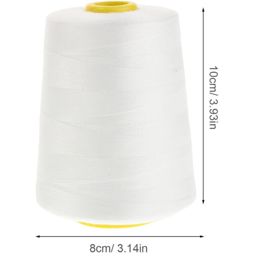 5000-yard vit polyester symaskinstrådsrulle 3-lagers universal 1