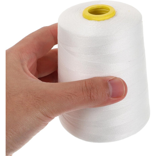 5000-yard hvit polyester symaskintrådspole 3-lags universal 2