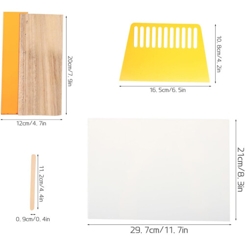 5pcs Screen Printing Squeegee Set for DIY Wooden Ink Scraper 1