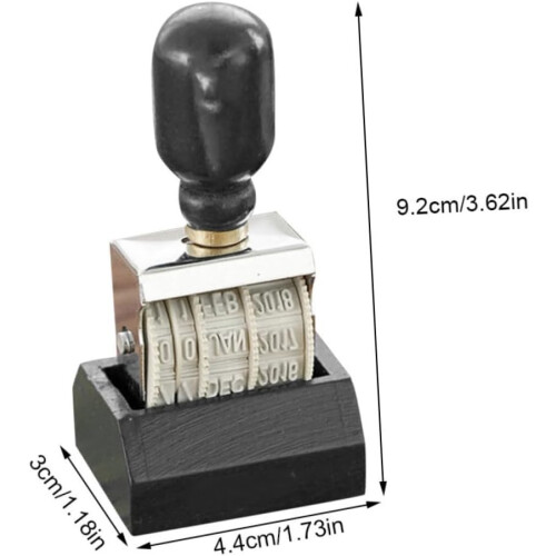 Date Journal Stamp Roller Knob Adjustable Self-Inking Scrapbooking Planner Stamp 1