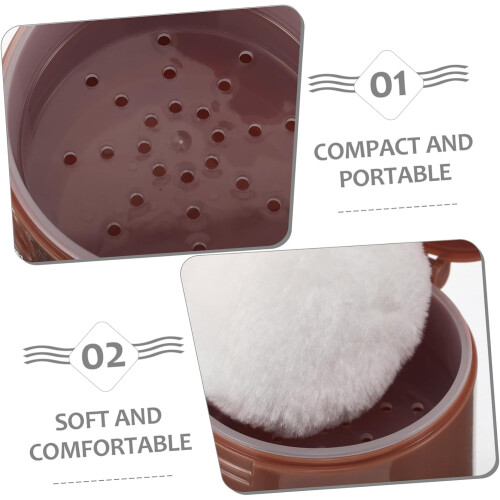 Portable Powder Puff Organizer with Soft Makeup Puff Multipurpose Plastic Container 2