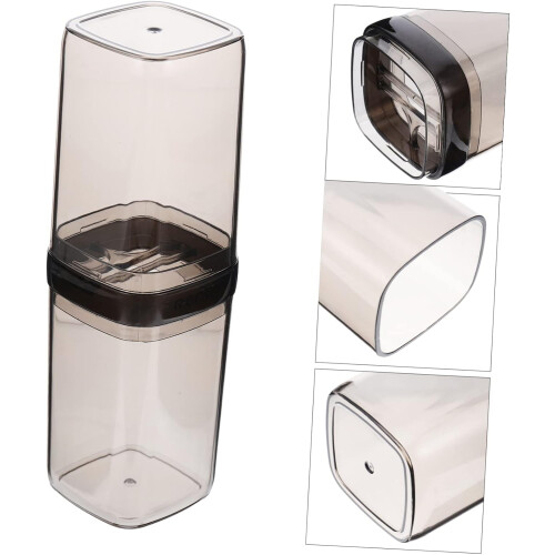 Denture Toothpaste Holder Brush Organizer Portable Toothbrush Travel Cup 1