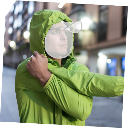 Raincoat Hat Shield Visor Raincoat Accessories Detachable Rain Poncho Hat Face Protector Plastic Visor 1