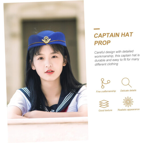 Air Hostess Cap Uniform Cap Woolen Lightweight Ergonomic Design Retro Style Unique Shape 2