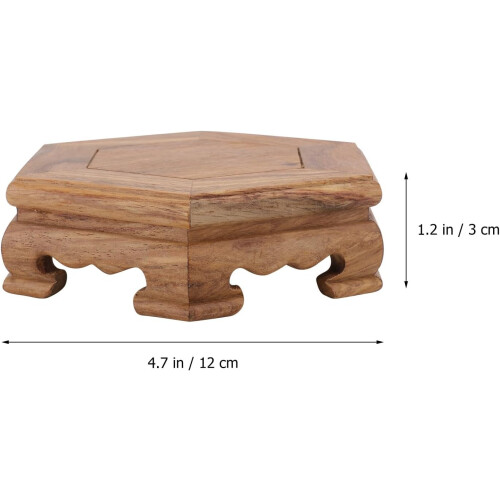 Socle de rangement pour objets d'art, présentoir hexagonal en bois, multifonctionnel 1