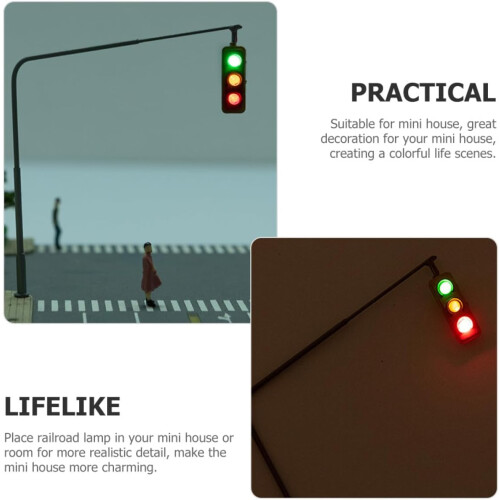 Architectural Model Train Signal Light Mini House Decor for Table Layout Scenery Simulation Traffic Lamp 2