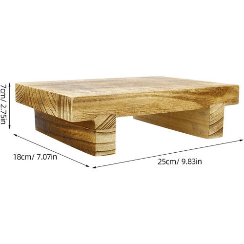Taburete de madera con patas antideslizantes, taburete compacto de madera maciza. 1