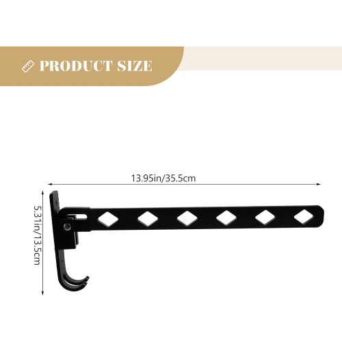 Black Wall Mounted Clothes Drying Rack with Foldable Shrinkage Design 1
