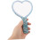 Portable Heart Shaped Mirror Rhinestone Decor Lightweight Plastic Compact Mirror 4