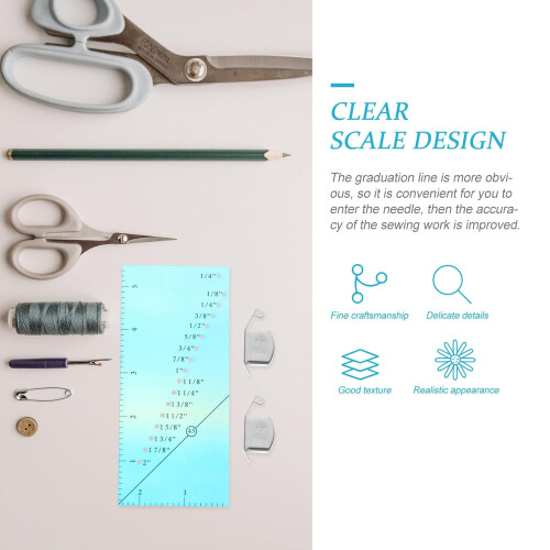 3pcs DIY Sewing Ruler Set Gradient Seam Allowance Ruler e 2 Grandes Ferramentas de Patchwork Magnético 2
