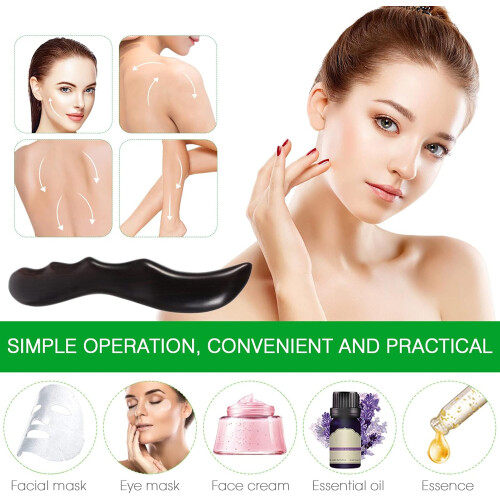 Spa Massage Tool Muscle Relief Scraper Scraping Board Black Wood 1