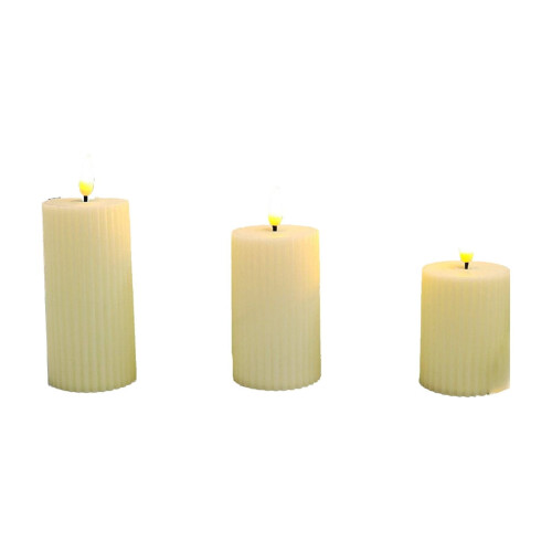 Flameless LED Pillar Candles Set of 3 with Remote and Timer 1
