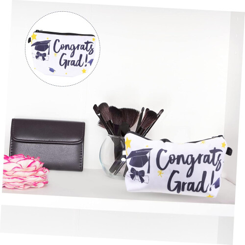1pc Convenient Makeup Bag Graduation Pattern Stylish Cosmetics Pouch 1