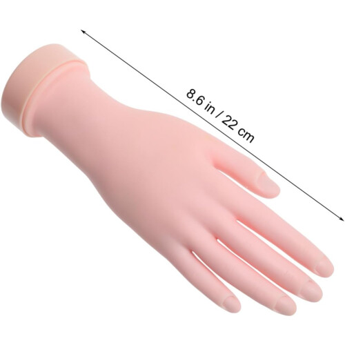 Rubber Hand Model Movable Fingers Nail Art Practice Tool 1