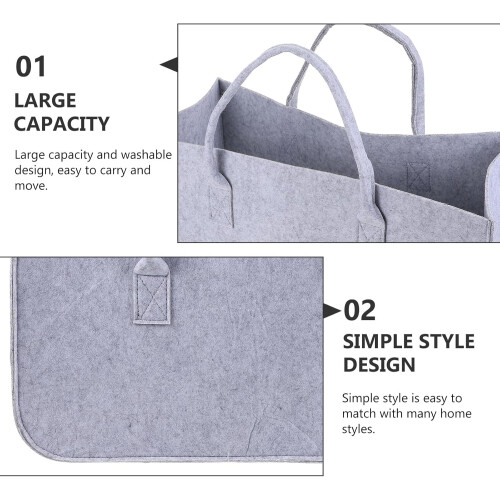 Pochette pliable à divers articles ménagers, grande capacité, en feutre, lavable, style simple. 2