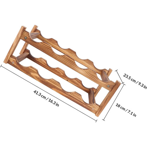 Wine Display Rack Wine Bottle Holder Double Layer Bamboo Wooden Material Creative 1