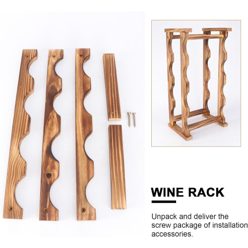 Wine Display Rack Wine Bottle Holder Double Layer Bamboo Wooden Material Creative 2