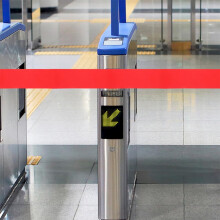 Wall Mounted Retractable Door Barrier 2 Meter Belt Head for Crowd Control and Traffic Safety