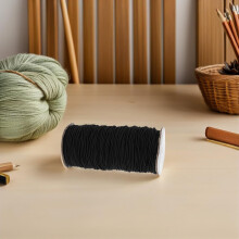Cordino elastico rotondo nero da 2 mm per cucito – 100 iarde (circa 91 metri)