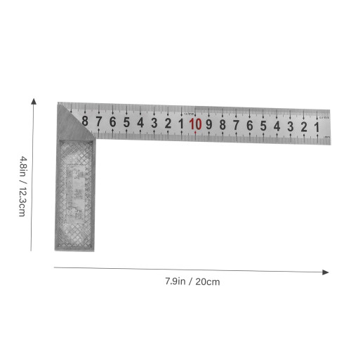 Regla angular de acero inoxidable de alta precisión de 200 mm y 90 para carpinteros e ingenieros. Herramienta de medición. 1
